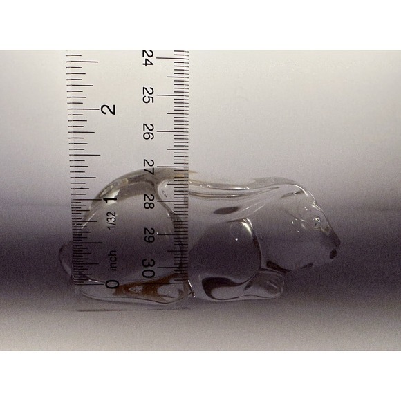 Clear Crystal Glass Crouching Rabbit Figurine, Princess House 24% Lead Crystal - Picture 5 of 5